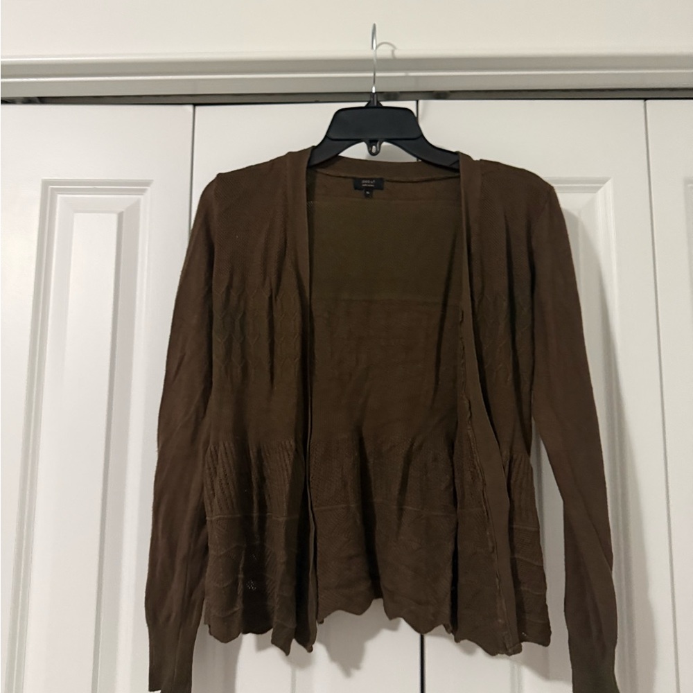 Debut Chocolate Open Front Cardigan